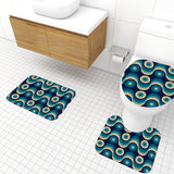 Blue Midcentury Modern Blackout Curtains: 70s Retro Multi Sizes Panels