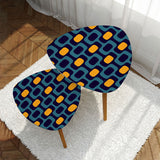 Retro 70s Duvet Cover Set: Mid-Century Modern Blue Yellow Microfiber Bed