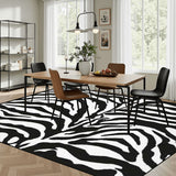 Black White Zebra Runner Rug – Retro Multiple Sizes Animal Print Carpet