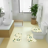60s Retro Atomic Bathroom Rugs Set | Midcentury Modern Bathroom Decor