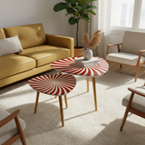 Sunburst 70s Style Planter with Wooden Legs: Retro Midcentury Home Decor