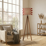 Retro 70s Sunburst Remote Tripod Floor Lamp: Midcentury Style Shade