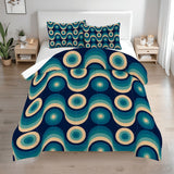 Blue Vintage Style Flannel Blanket –  70s Midcentury Modern Accent