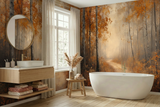Foggy Tree Path Oil Painting Full-Wall Peel & Stick Wallpaper Custom Sizes