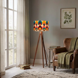 Peacock Eye Retro 70s Tripod Lamp – Midcentury Floor Light with LED Remote