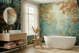 Foggy Tree Path Oil Painting Full-Wall Peel & Stick Wallpaper - Custom Sizes