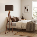 Nordic Retro Tripod Floor Lamp, Mokka Brown Shade