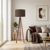 Nordic Retro Tripod Floor Lamp, Mokka Brown Shade