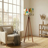 Scandi Retro Tripod Lamp – 60s Inspired Floor Light with Remote LED Control