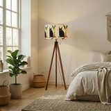Retro Scandi Tripod Floor Lamp, Black Cat