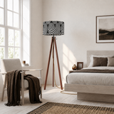 60s Op-Art Black White Retro Tripod Floor Lamp - Scandi Nordic Light
