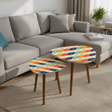 Midcentury Modern 60s Pattern Duvet Cover Set: Retro Diamond Bedding