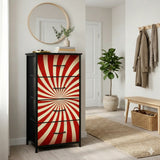Midcentury Modern 4-Drawer Dresser – 60s Atomic Sunburst Storage Cabinet