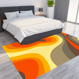 70s Retro Psychedelic Felt Floor Mat – Soft Non-Slip Midcentury Area Rug