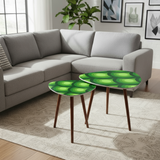 Green Peacock Eye Pattern Duvet Cover Set in 4 Sizes - 70s Retro Bedding