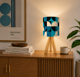 Blue Retro Tripod Lamp – Mid Century Accent Light with Remote Control