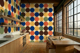 Retro 70s Stick and Peel Wallpaper: Mid-Century Modern Removable Mural