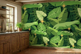 Tropical Leaves Monstera Removable Wallpaper - Stick and Peel Midcentury