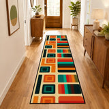 Large 60s Retro Midcentury Area Rug – Soft Non-Slip Living Room Carpet - retro rug
