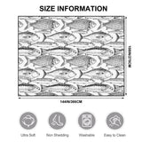 Large Area Rug Floor Carpet (4:3) bwhanddrawnfishes Vibrant03 retro05 70styedyepattern retro03medium