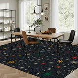 Large Area Rug Floor Carpet (4:3) vecteezygeometriccircleabstractmed retroredblackwhitecirclesseamlessmax