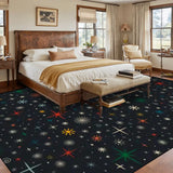Large Area Rug Floor Carpet (4:3) vecteezygeometriccircleabstractmed retroredblackwhitecirclesseamlessmax
