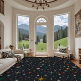 Large Area Rug Floor Carpet (4:3) vecteezygeometriccircleabstractmed retroredblackwhitecirclesseamlessmax