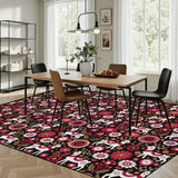 Large Christmas area rug with folk deer pattern – view 4