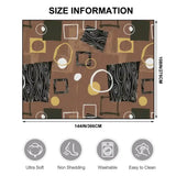 Size chart of brown geometric area rug showing 144 x 108 in (366 x 275 cm)