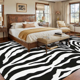 Large Area Rug Floor Carpet (4:3) zebrabw vecteezyabstractfoliagelineartbackgroundleafmax