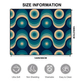 Large Blue 70s Retro Rug 12x9 ft – Midcentury Plush Non-Slip Area Rug - retro rug