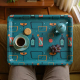 Large Retro 60s Atomic Serving Tray – Midcentury Plastic Dinner Lap Tray - Groß (43 x 33 cm) - Trays