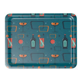 Large Retro 60s Atomic Serving Tray – Midcentury Plastic Dinner Lap Tray - Groß (43 x 33 cm) - Trays