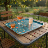 Large Retro 60s Atomic Serving Tray – Midcentury Plastic Dinner Lap Tray - Groß (43 x 33 cm) - Trays