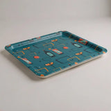 Large Retro 60s Atomic Serving Tray – Midcentury Plastic Dinner Lap Tray - Groß (43 x 33 cm) - Trays