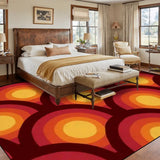 Large Retro 70s Area Rug 12x9 ft – Midcentury Plush Non-Slip Carpet - retro rug