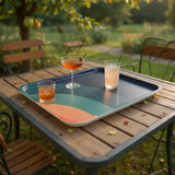 Large Retro Plastic Tray – 70s Midcentury Style Lap Tray for Kitchen or Garden - Groß (43 x 33 cm) - Trays