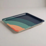 Large Retro Plastic Tray – 70s Midcentury Style Lap Tray for Kitchen or Garden - Groß (43 x 33 cm) - Trays