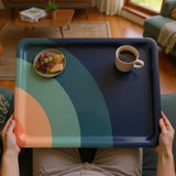 Large Retro Plastic Tray – 70s Midcentury Style Lap Tray for Kitchen or Garden - Groß (43 x 33 cm) - Trays