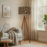 Leopard Print Retro Nordic Tripod Floor Lamp: Linen Shade Smart LED Remote - retro floor lamps