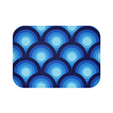 Mid Century Blue Peacock Design Bathroom Mat Retro 70s Decor - 24’’ × 17’’ - retro bathroom