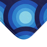 Mid Century Blue Peacock Design Bathroom Mat Retro 70s Decor - retro bathroom