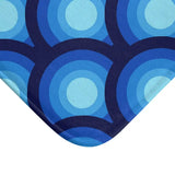 Mid Century Blue Peacock Design Bathroom Mat Retro 70s Decor - retro bathroom