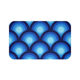 Mid Century Blue Peacock Design Bathroom Mat Retro 70s Decor - retro bathroom