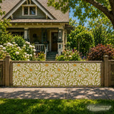 Mid-Century Floral Balcony Privacy Screen – Retro Weatherproof Railing Cover - Retro Privacy Screen