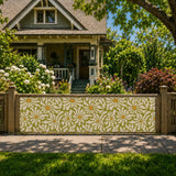 Mid-Century Floral Balcony Privacy Screen – Retro Weatherproof Railing Cover - Retro Privacy Screen