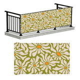Mid-Century Floral Balcony Privacy Screen – Retro Weatherproof Railing Cover - Retro Privacy Screen