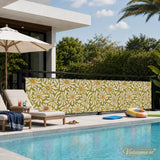 Mid-Century Floral Balcony Privacy Screen – Retro Weatherproof Railing Cover - Retro Privacy Screen