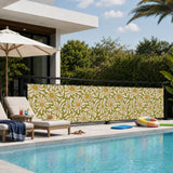 Mid-Century Floral Balcony Privacy Screen – Retro Weatherproof Railing Cover - Retro Privacy Screen