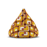 Mid Century Modern Bean Bag Chair Cover – Retro 70s Vintage Lounge Seat - retro bean bag